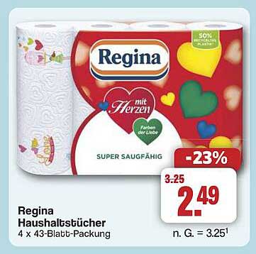 Regina Haushaltstücher 4 x 43-Blatt-Packung