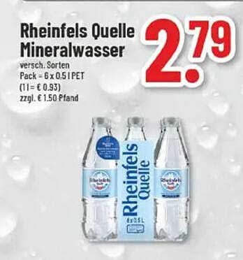 Rheinfels Quelle Mineralwasser 6 x 0,5 l PET