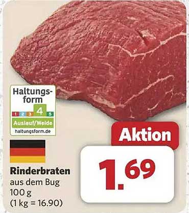 Rinderbraten aus dem Bug - 1,69 € pro 100 g