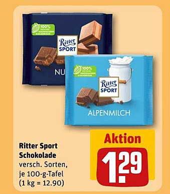 Ritter Sport Schokolade - Verschiedene Sorten