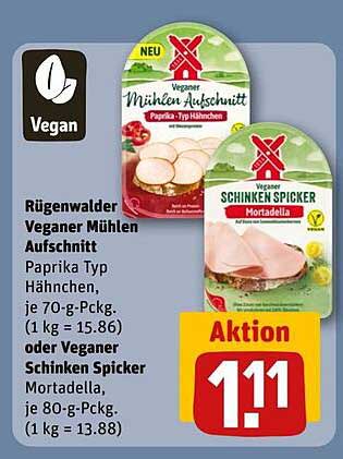Rügenwalder Veganer Mühlen Aufschnitt Paprika Typ Hähnchen oder Veganer Schinken Spicker Mortadella