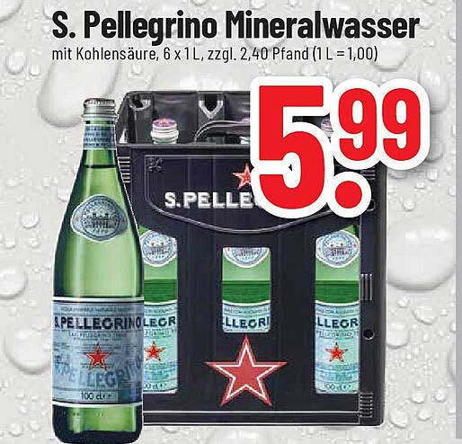 S. Pellegrino Mineralwasser, 6 x 1 L
