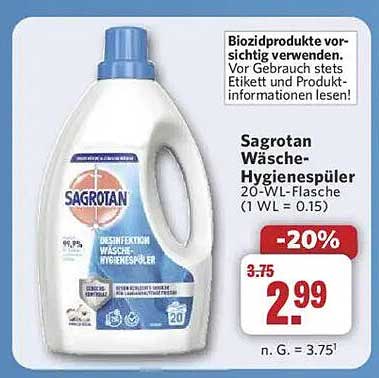 Sagrotan Wäsche-Hygienespüler 20-WL-Flasche
