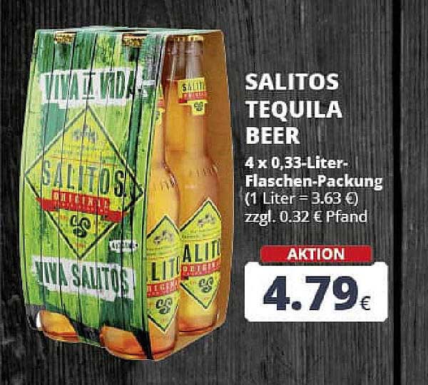 SALITOS TEQUILA BEER 4 x 0,33-Liter-Flaschen-Packung