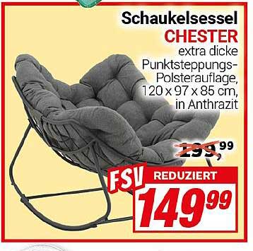 Schaukelstuhl CHESTER - extra dicke Punktsteppungs-Polsterauflage