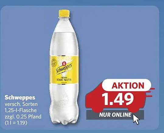 Schweppes Tonic Water 1,25-l-Flasche