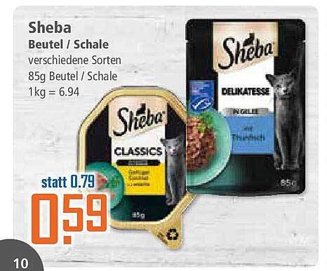 Sheba Beutel / Schale verschiedene Sorten 85g