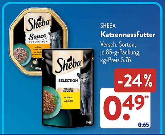 SHEBA Katzennassfutter - Verschiedene Sorten, 85 g-Packung