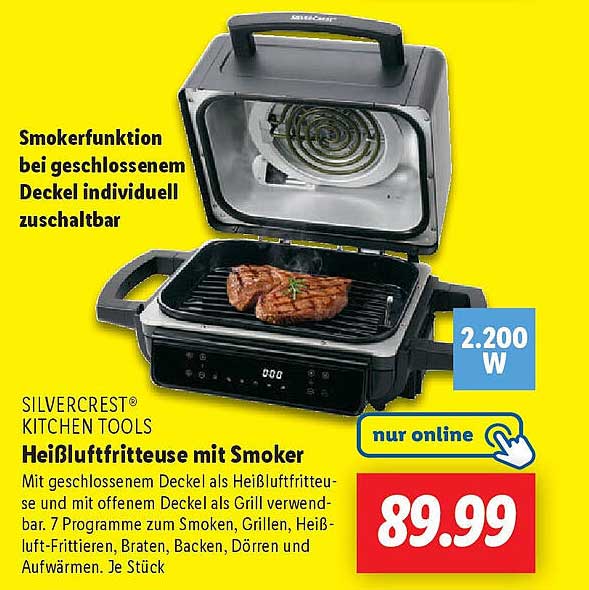 SILVERCREST® HEIßLUFTFRITTEUSE MIT SMOKER