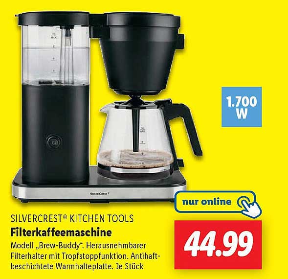 SILVERCREST® KITCHEN TOOLS Filterkaffeemaschine Modell „Brew-Buddy“