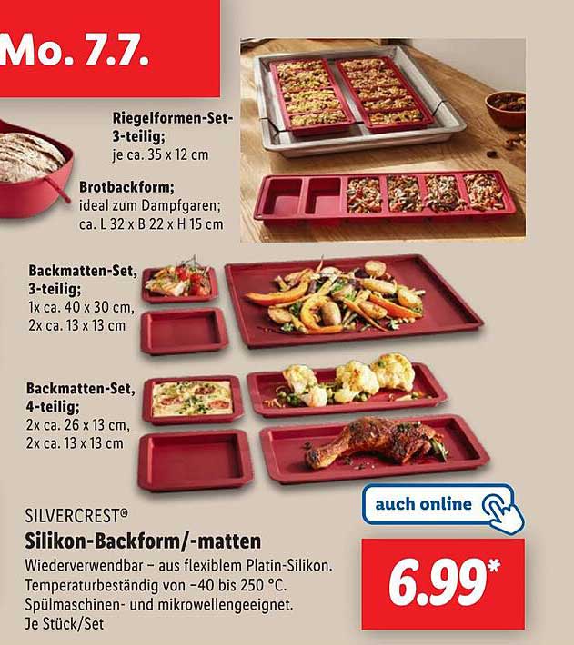 SILVERCREST® Silikon-Backform/matten - Wiederverwendbar - 6,99*