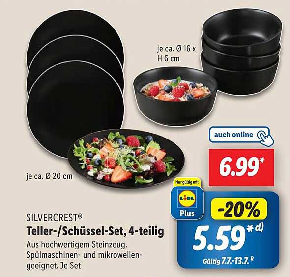 SILVERCREST® Teller-/Schüssel-Set, 4-teilig