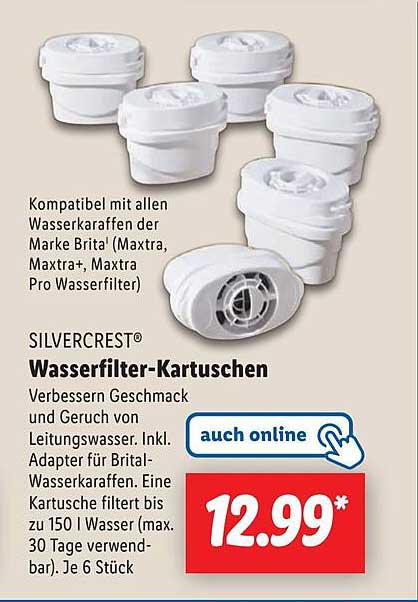 SILVERCREST® Wasserfilter-Kartuschen – 6 Stück