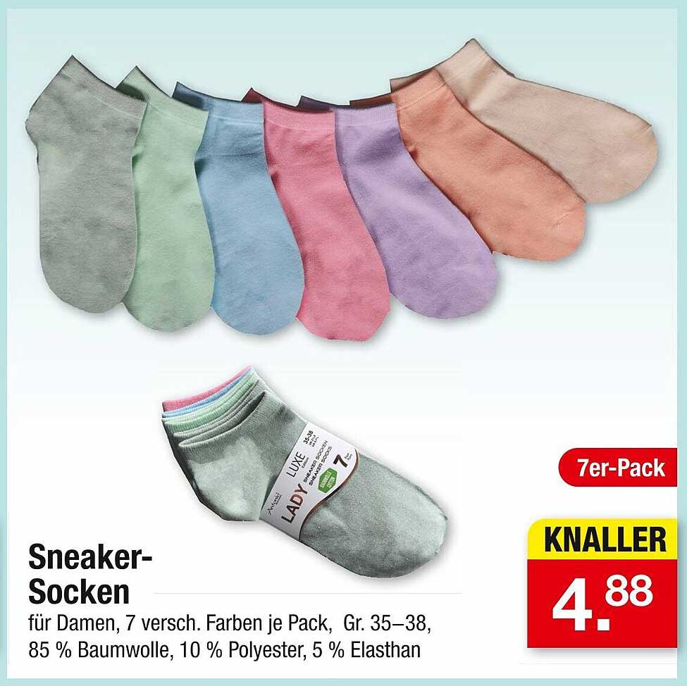 Sneaker-Socken für Damen - 7er-Pack