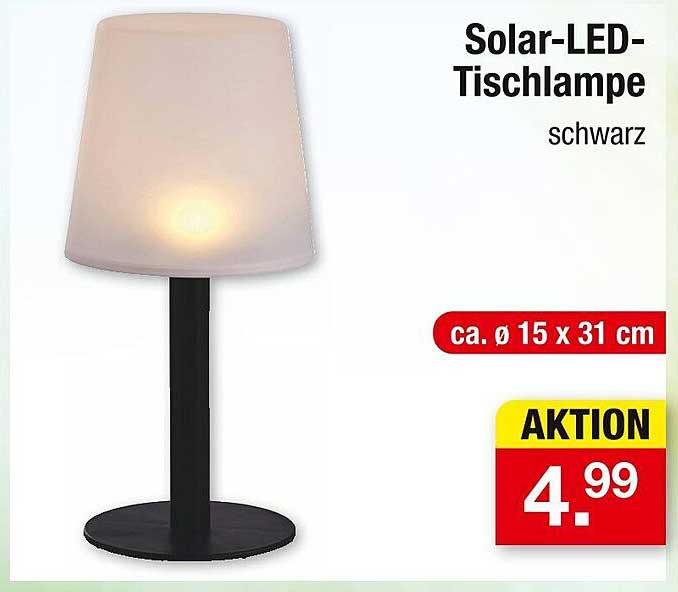 Solar-LED-Tischlampe schwarz