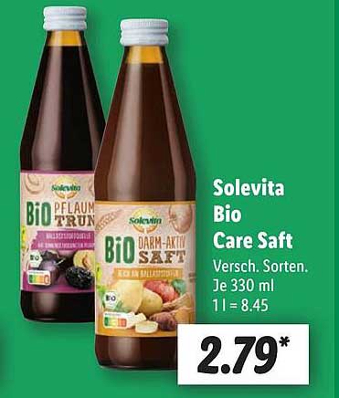 Solevita Bio Care Saft - Verschiedene Sorten