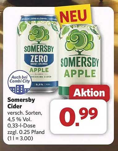 Somersby Cider - Verschiedene Sorten, 0,33 l Dose