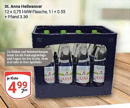 St. Anna Heilwasser 12 x 0,75 l MW-Flasche