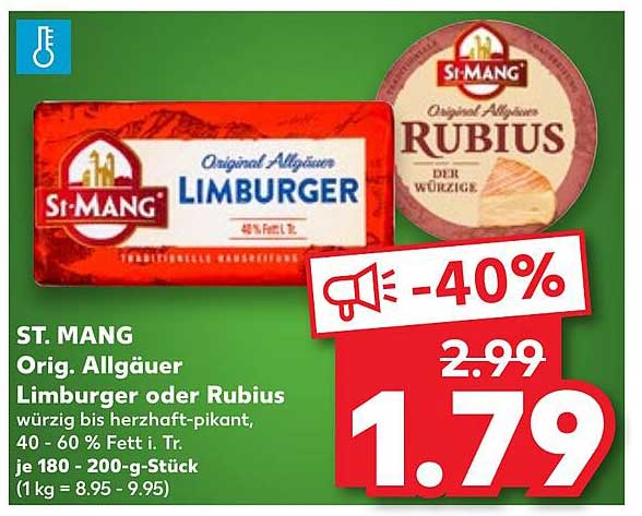 ST. MANG Orig. Allgäuer Limburger oder Rubius - 200-g Stück
