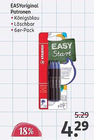 STABILO EASYoriginal Patronen 6er-Pack - Königblau, Löschbar