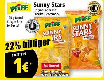 Sunny Stars von Pfiff – Original oder mit Paprika Geschmack