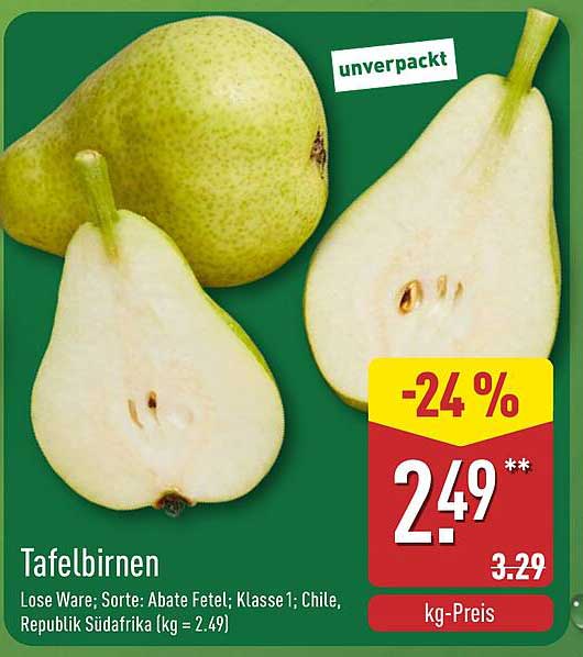 Tafelbirnen - Abate Fetel, Klasse 1, unverpackt