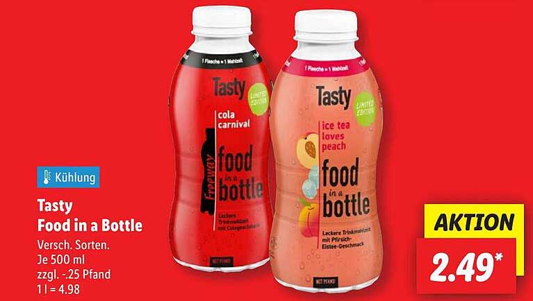 Tasty Food in a Bottle - Verschiedene Sorten