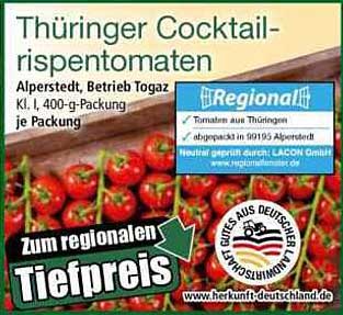 Thüringer Cocktailrispentomaten 400-g-Packung