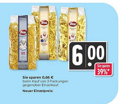 Tress Nudeln – 3 Packungen zum Sparpreis!