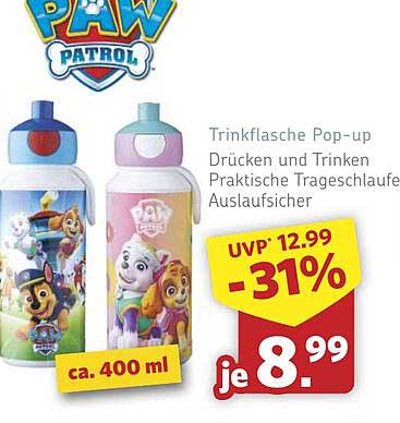 Trinkflasche Pop-up PAW PATROL je 8,99