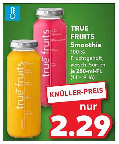 TRUE FRUITS Smoothie 100 % Fruchtgehalt, verschied. Sorten 250 ml