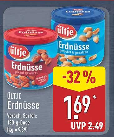 ÜLTJE Erdnüsse - Verschiedene Sorten; 180-g-Dose