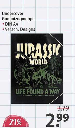 Undercover Gummizugmappe DIN A4 – Jurassic World Design