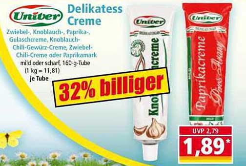 Univer Delikatess Creme – Knoblauch, Paprika, Gulaschcreme und mehr!