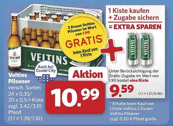 Veltins Pilsener Kiste – Aktion im Combi-Prospekt