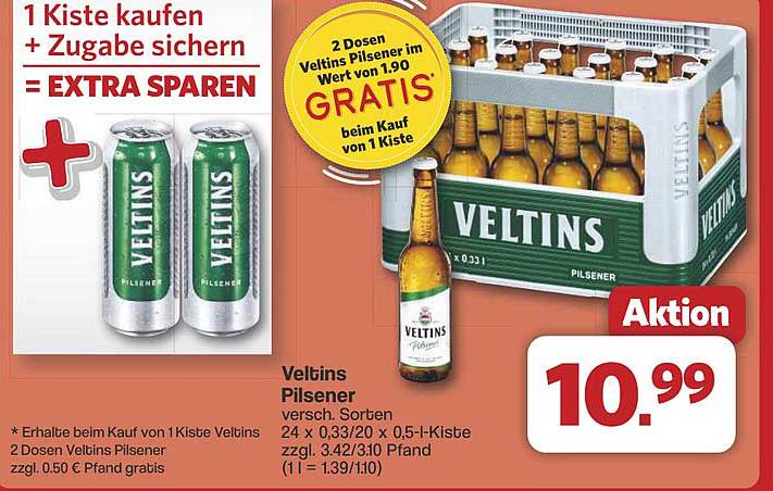 Veltins Pilsener Kiste mit 2 Dosen GRATIS!