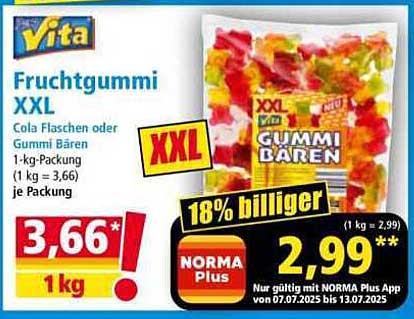 Vita Fruchtgummi XXL – 1 kg Packung
