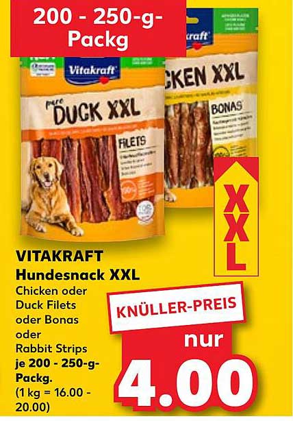 VITAKRAFT Hundesnack XXL - Chicken oder Duck Filets