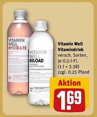 Vitamin Well Vitaminindrink – verschiedene Sorten