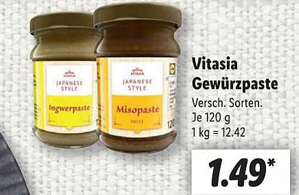 Vitasia Gewürzpaste – Verschiedene Sorten, je 120 g