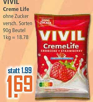VIVIL Creme Life – Erdbeer ohne Zucker