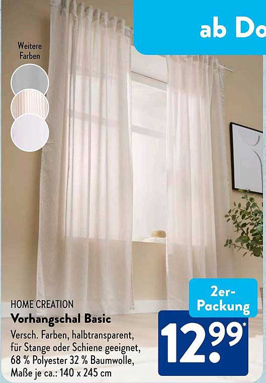 Vorhangschal Basic 2er-Packung