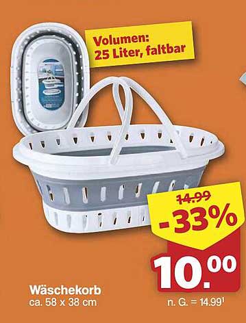 Wäschekorb, faltbar - 25 Liter Volumen