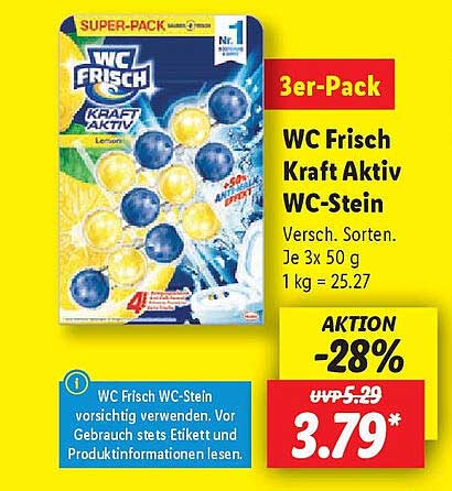 WC Frisch Kraft Aktiv WC-Stein 3er-Pack