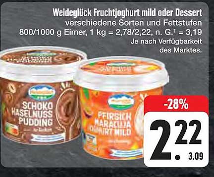 Weideglück Fruchtjoghurt mild oder Dessert