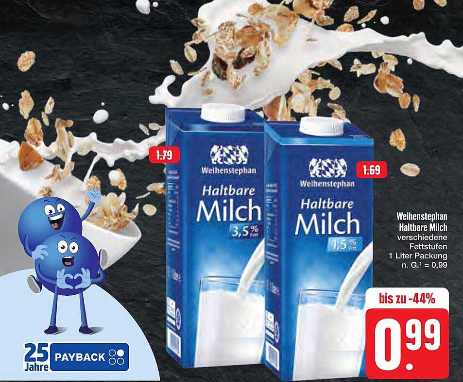 Weihenstephan Haltbare Milch 3,5% Fett und 1,5% Fett