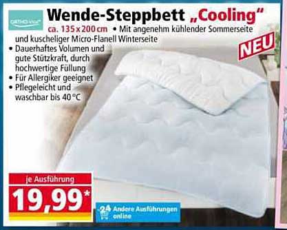 Wende-Steppbett „Cooling“ 135 x 200 cm
