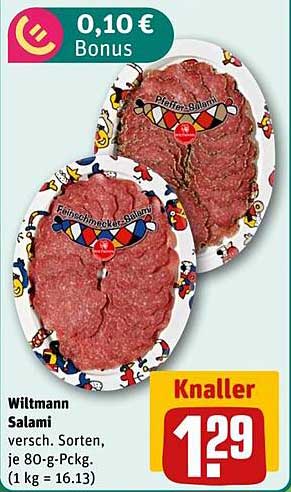 Wiltmann Salami 80 g - jetzt für nur 1,29 €!
