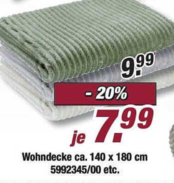 Wohndecke ca. 140 x 180 cm - jetzt nur 7,99 €!