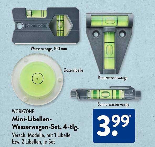 WORKZONE Mini-Libellen-Wagen-Set, 4-tlg.